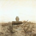 Paysage avec cercueil et hibou romantique Caspar David Friedrich